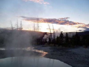 A sunset near the Firehole River on September 12, 2005.